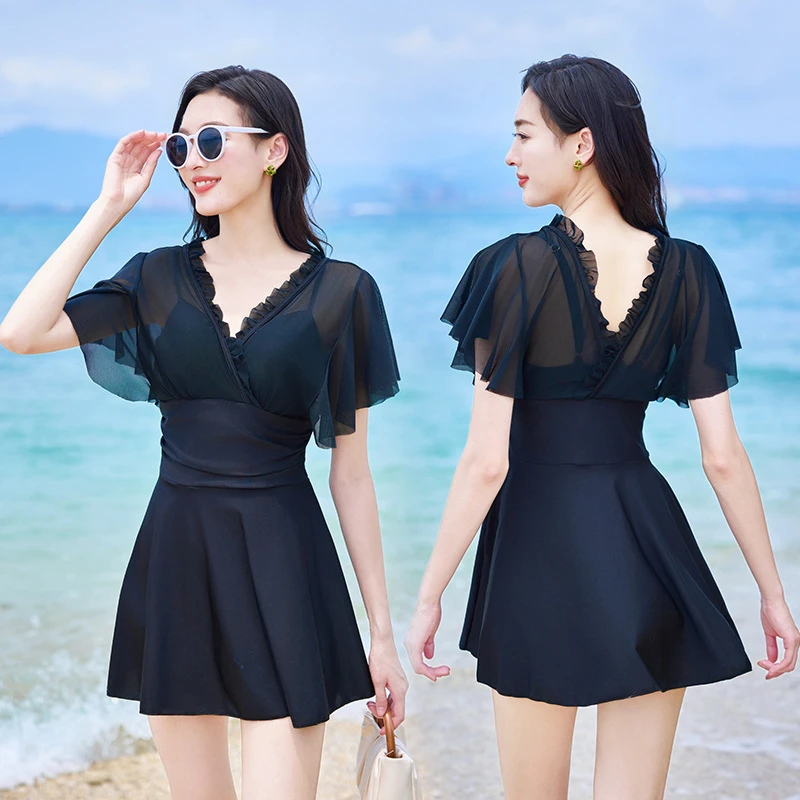 泳衣女2024保守型泡温泉大人高级感速干高贵上档次连体显瘦游泳装