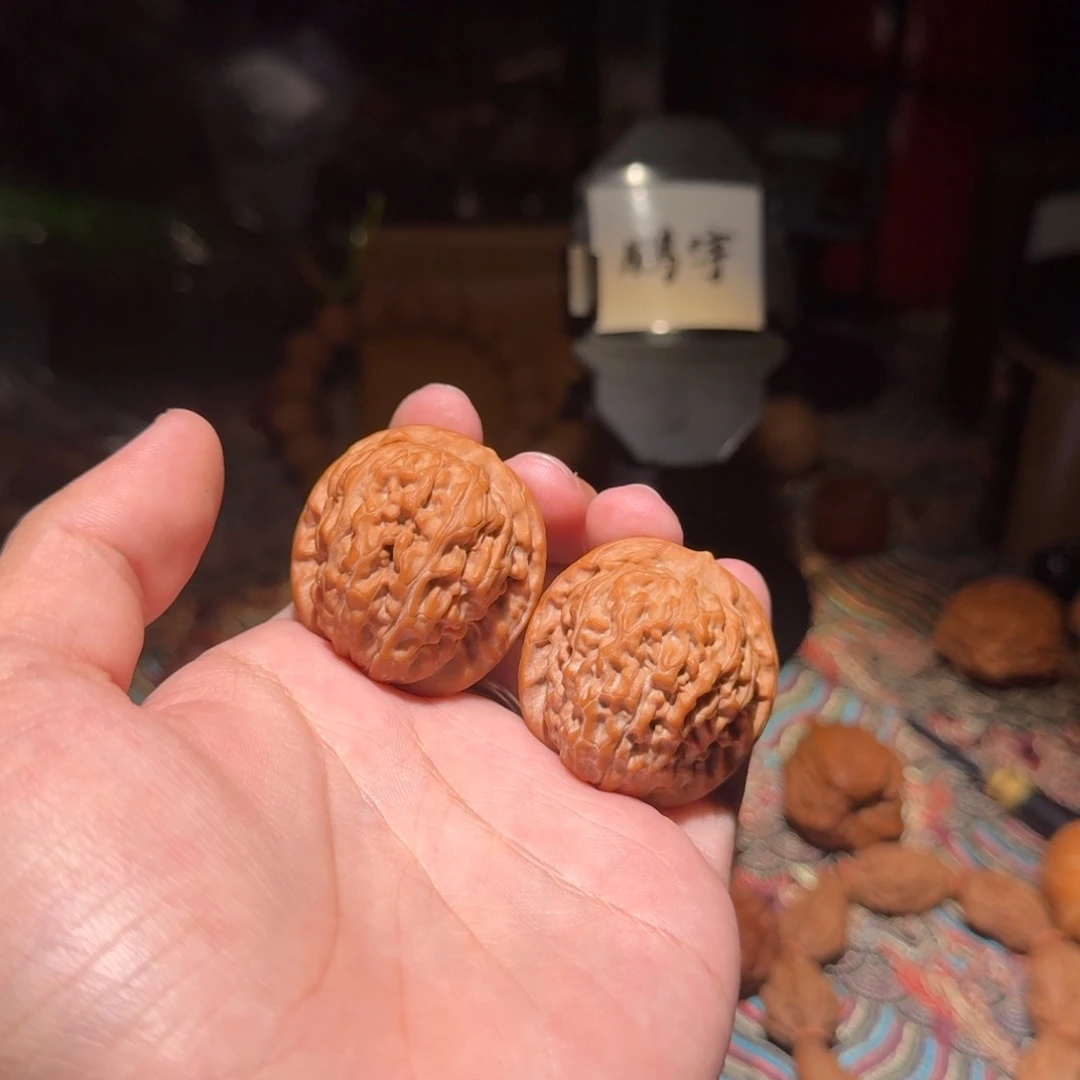 把件核桃741号37莲花虎文玩核桃