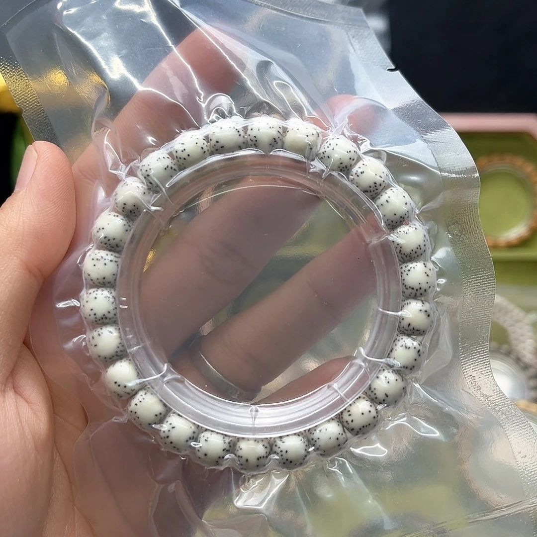 欧***欧星月菩提手串原白侧留白