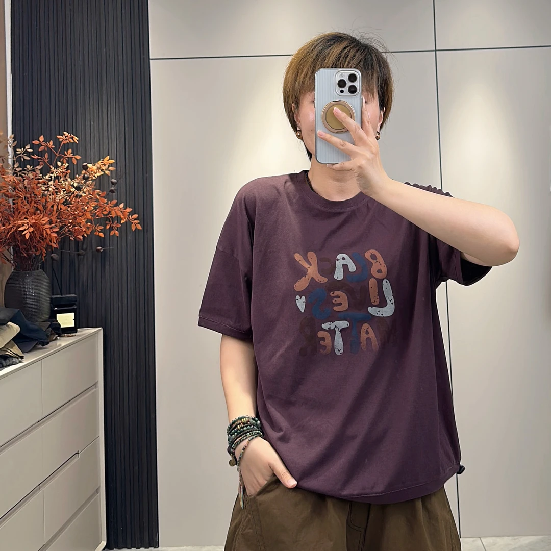 【字母印花】2025新款 宽松女式 短袖圆领 T恤