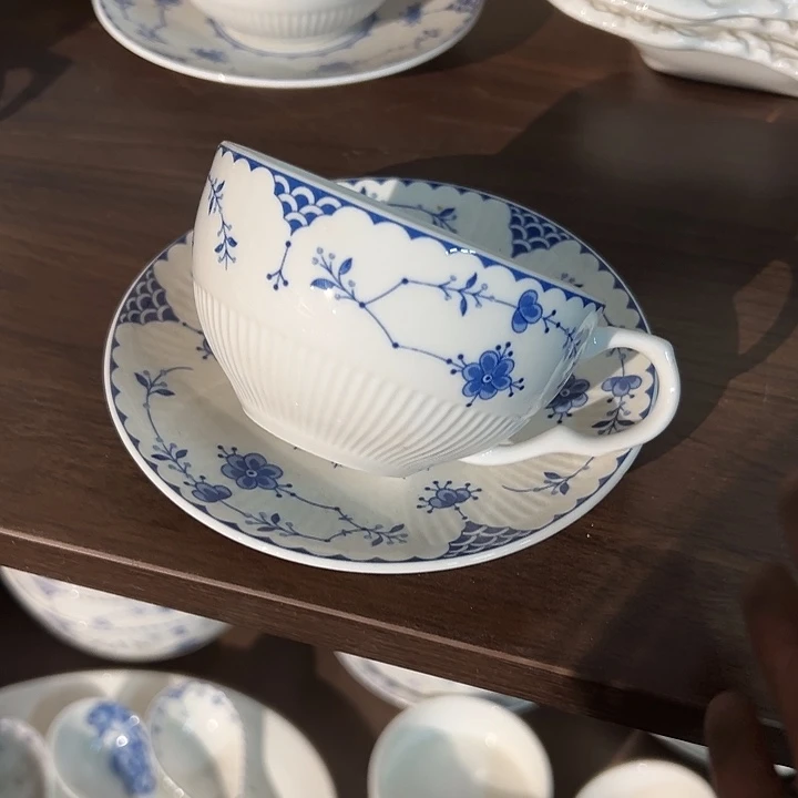 国营尾货唐草杯碟一套