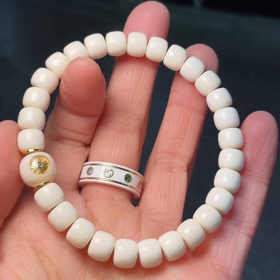 手串草珠菩提瓷白带标