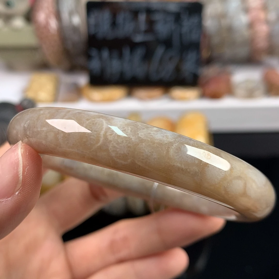 【闪购商品】硅化珊瑚（珊瑚玉）手镯未镶嵌上新福利镯54.2圈（7号）