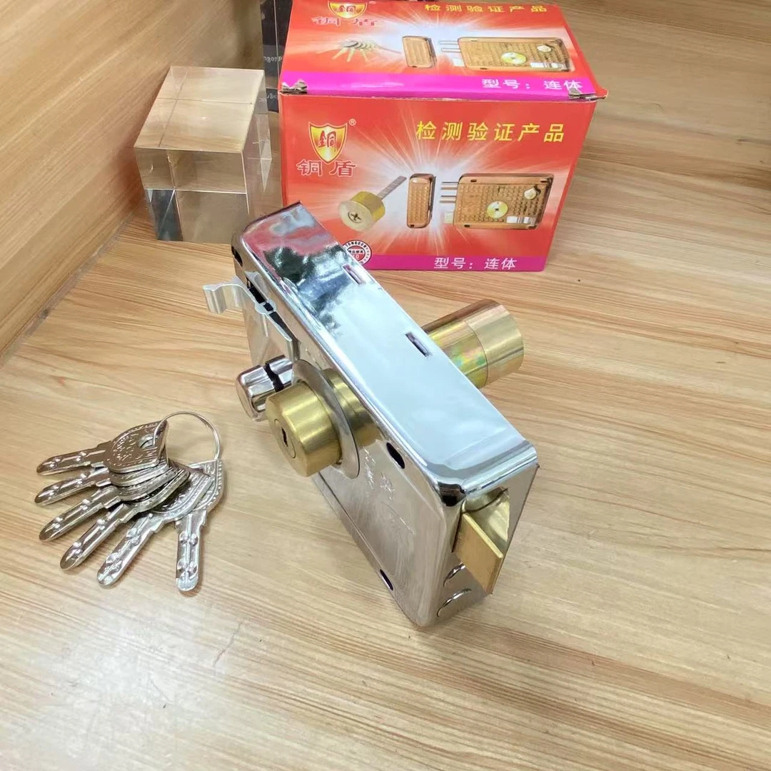 （拍1发5）外装门锁9219锁  连体外装门锁铜头外装门锁