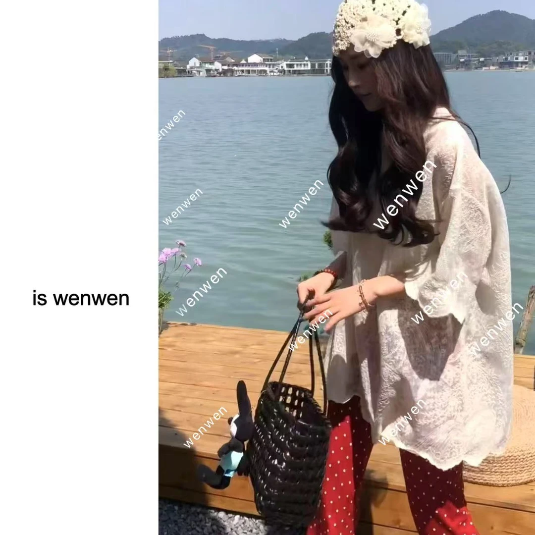 【WEN】浮雕若隐 复新款设计感压花蕾丝镂空宽松短袖T恤 YS767