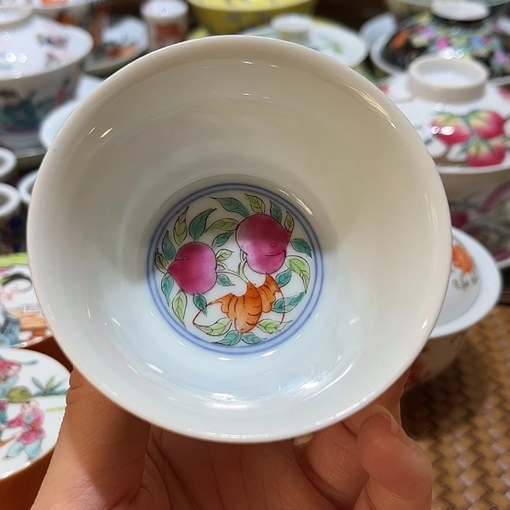 手绘茶杯盖碗陶瓷