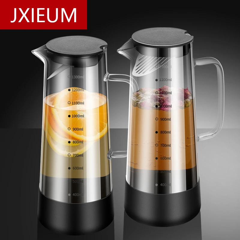 JXIEUM高硼硅玻璃冷水壶夏天新款储冰水饮料果茶大容量防尘泡茶壶
