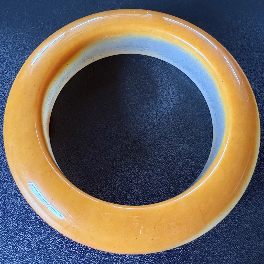 云南龙陵黄龙玉精品金沙手镯,圈口61,宽19,厚13mm