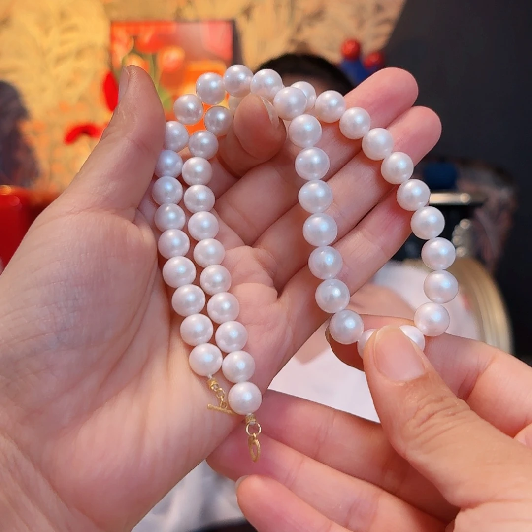 淡水珍珠手绳18K金镶嵌项链