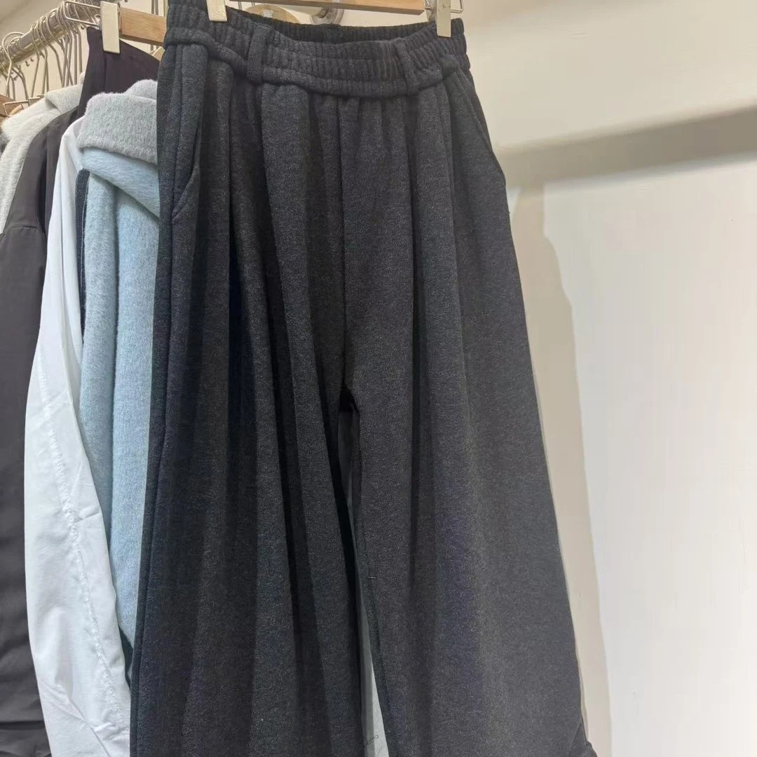 高腰卷边加绒百搭裤638