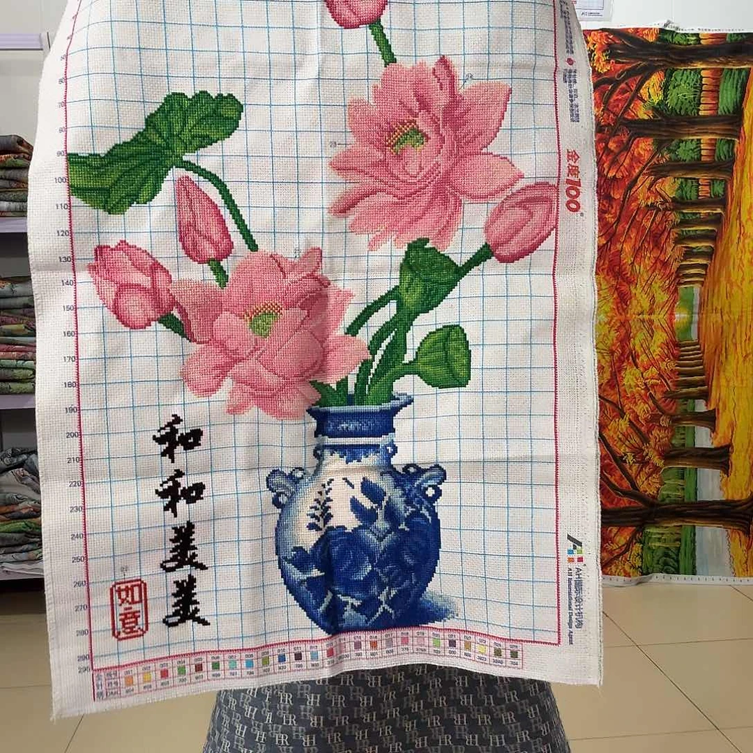 棉平*福十字绣成品出售