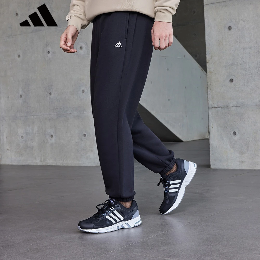 adidas/阿迪达斯正品秋冬季情侣款加绒加厚舒适束脚运动休闲裤子