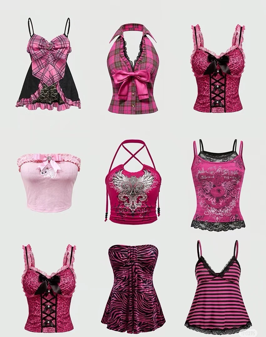 【只是直播间链接】辣妹风修身型通勤宽松型背心吊带蕾丝挂脖