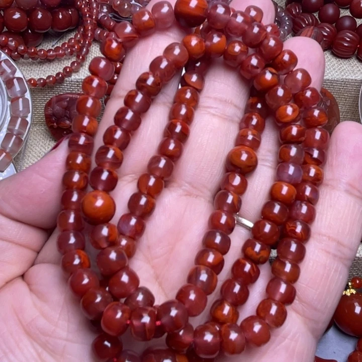 南红玛瑙未镶嵌手链火焰108