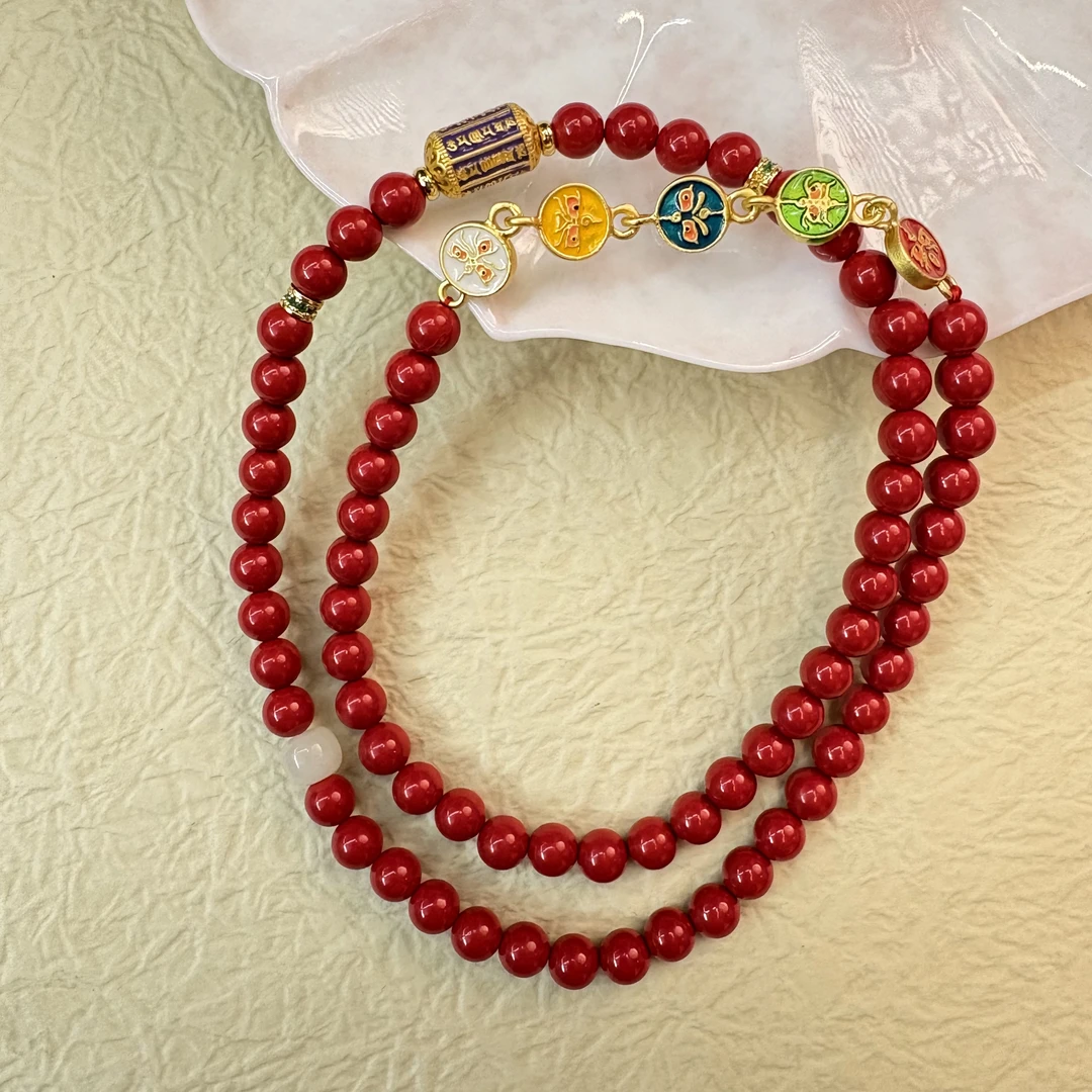 含辰砂工艺品转米 朱砂辰砂多圈手串0.6