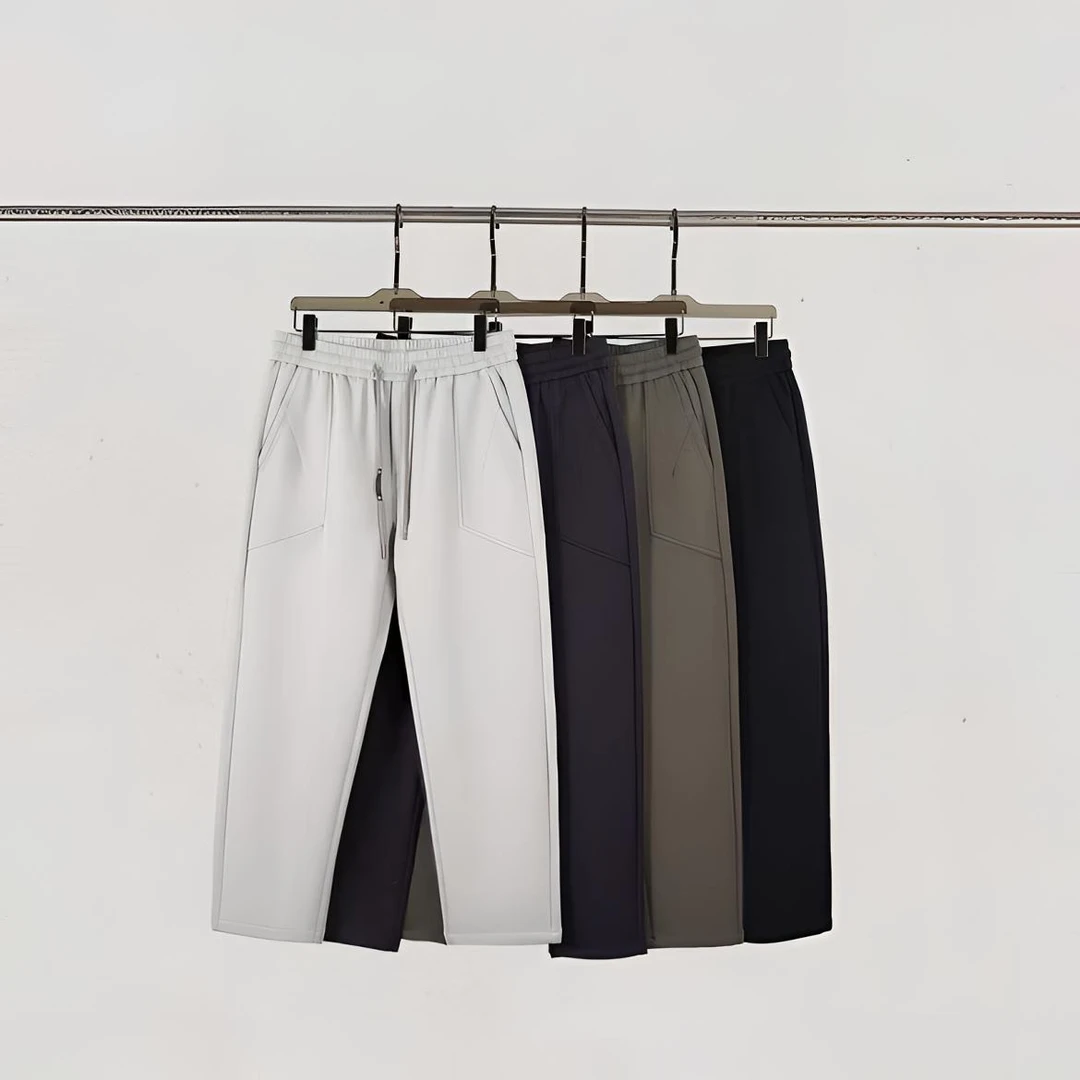 高品质男士休闲裤秋季新款时尚简约运动卫裤百搭宽松潮流直筒裤子