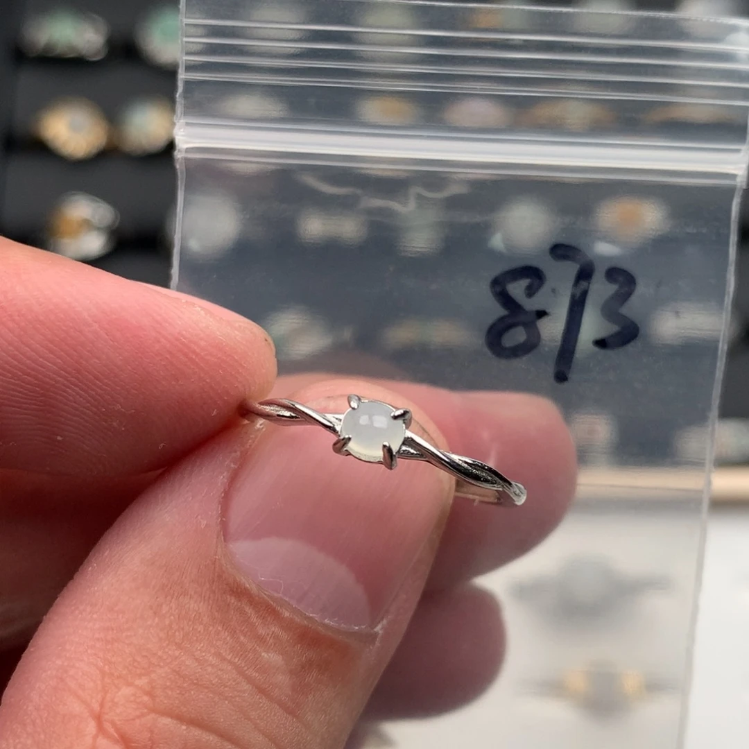 翡翠银S925镶嵌戒圈873