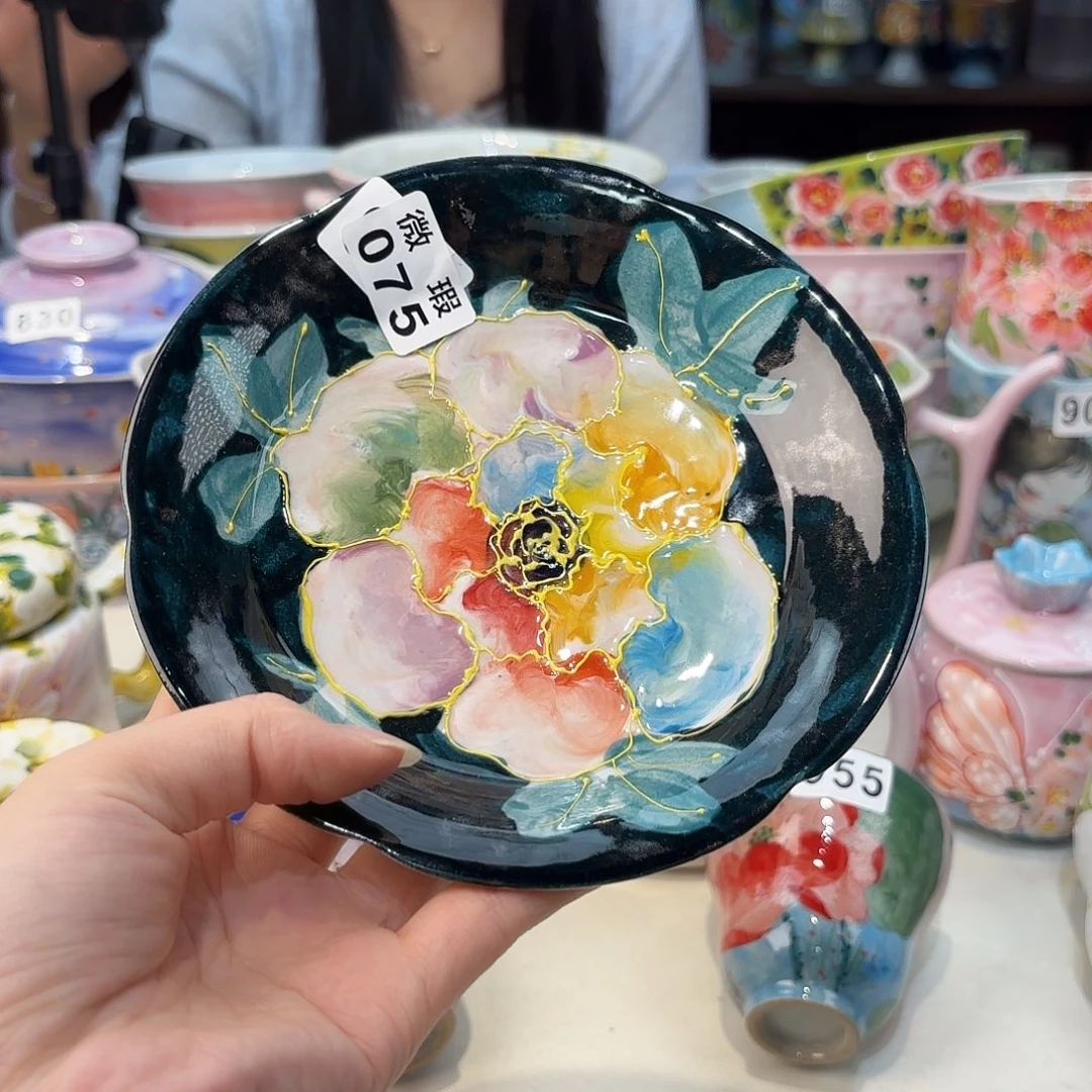 瓷片景德镇手绘高温釉下彩陶瓷茶具