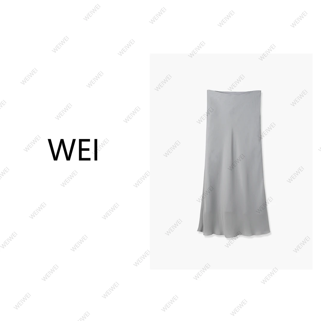 WEI【轻盈裙】夏季显瘦时尚百搭极简斜裁修身微A半裙W25XBSQD00173