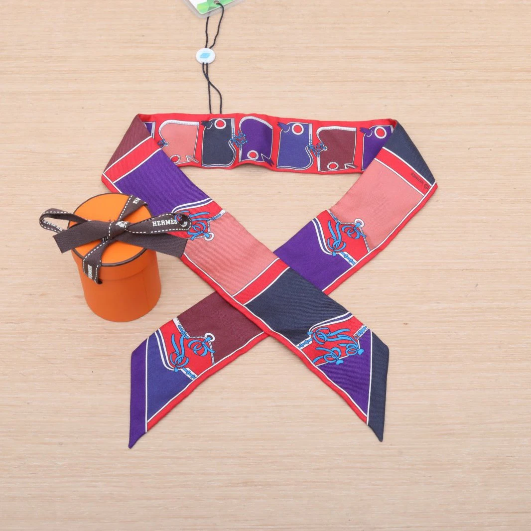 99新 Hermes/爱马仕 小花Jerry活动 印花 桑蚕丝 丝巾 twily 绑带