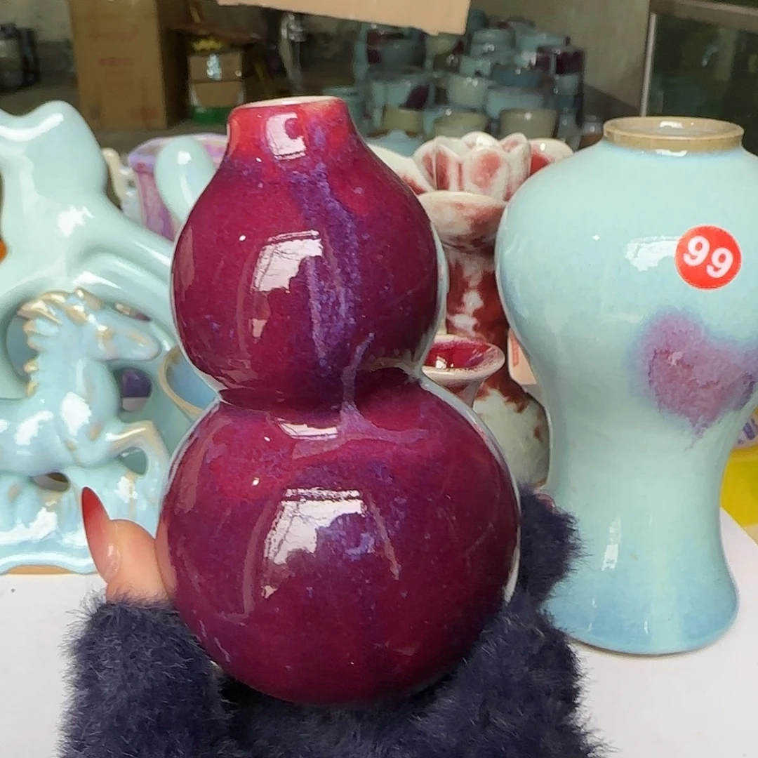 摆件陶郑家钧窑摆件微