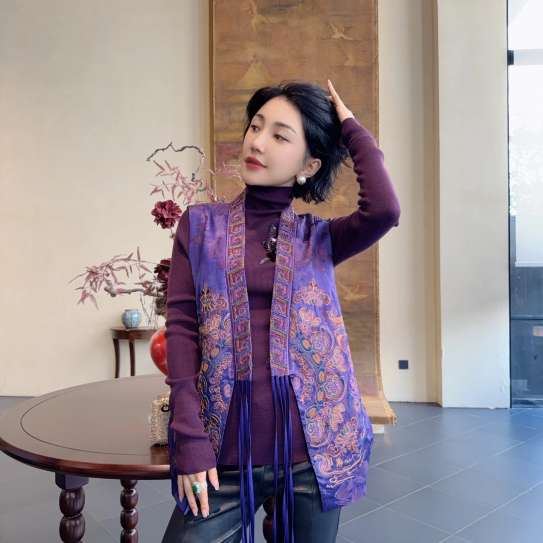 Betty Bairn【暮山紫】高端定制重工苗绣凤凰盘旋25B-BW5126