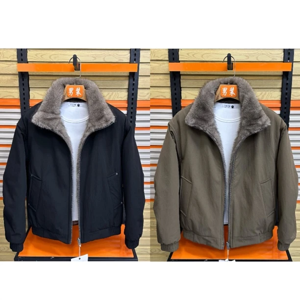 冬季男士2588潮款翻领加绒加厚时尚韩版棉服保暖外套