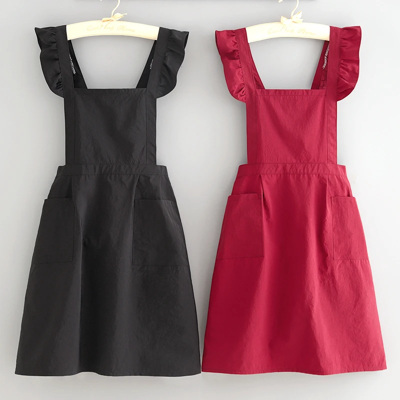 韩版防泼水围裙厨房家用防污做饭围腰洋气餐饮专用工作服定制印字