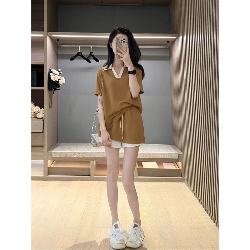 2025新款休闲T恤短裙女套装裙裤两件套运动夏季减龄穿搭一整套