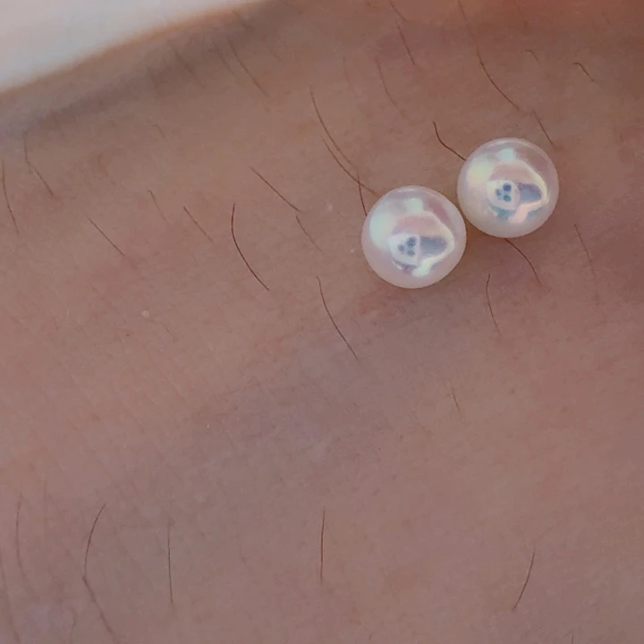 未镶嵌淡水珍珠4.5-5mm耳钉