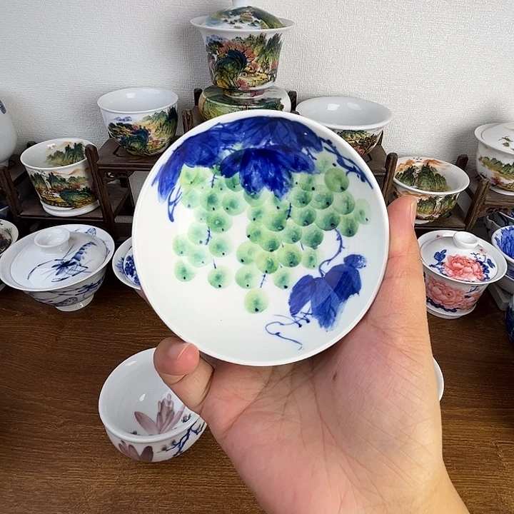 忠意堂釉下彩青提微瑕不退