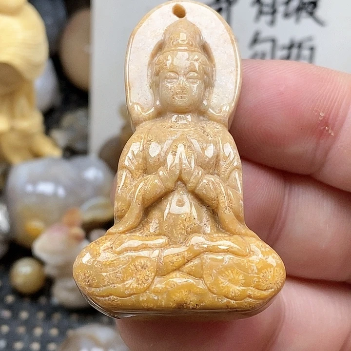 颈饰未镶嵌硅化珊瑚（珊瑚玉）