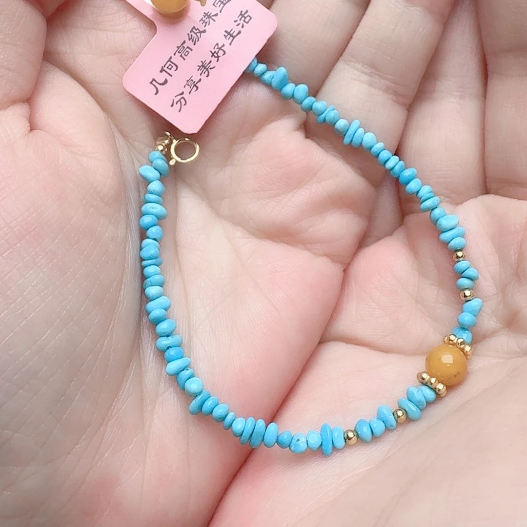 绿松石手链银S925镶嵌手链