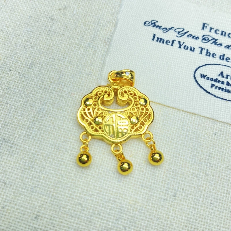 吊坠 K0558黄色小如意锁吊坠多样性发货47552