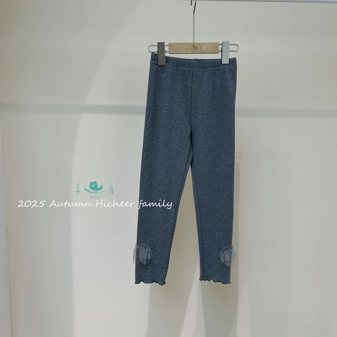 310903 【禾雀】2025秋季新款棉质脚口装饰女宝打底裤