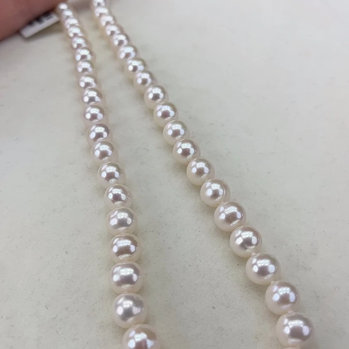 淡水珍珠颈饰银S925镶嵌卡8极光天女粉高品