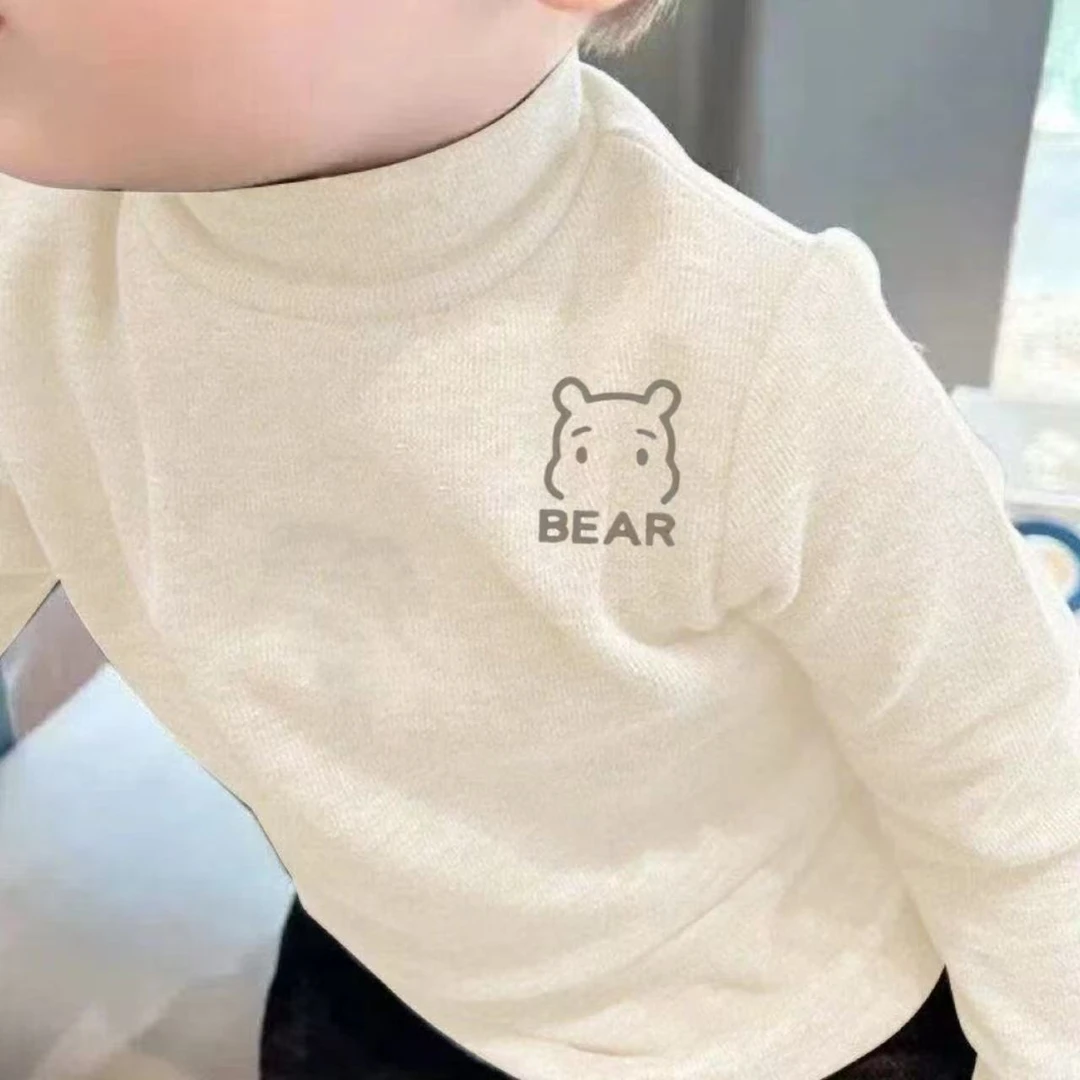 双面德绒打底衫秋反季韩版儿童长袖上衣T恤男女童保暖半高领