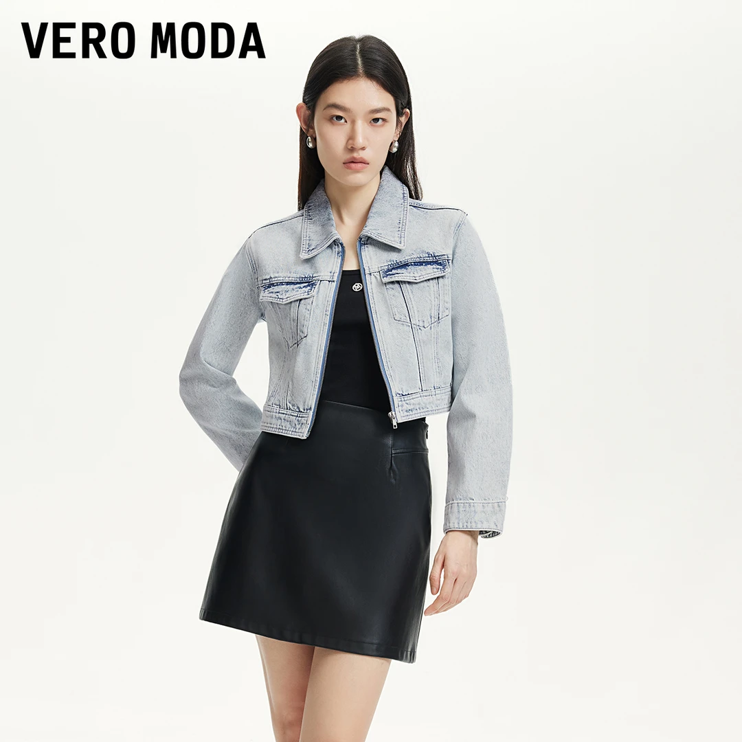 Vero Moda短外套【水洗蓝】翻领纽扣袖口短款千金325157008