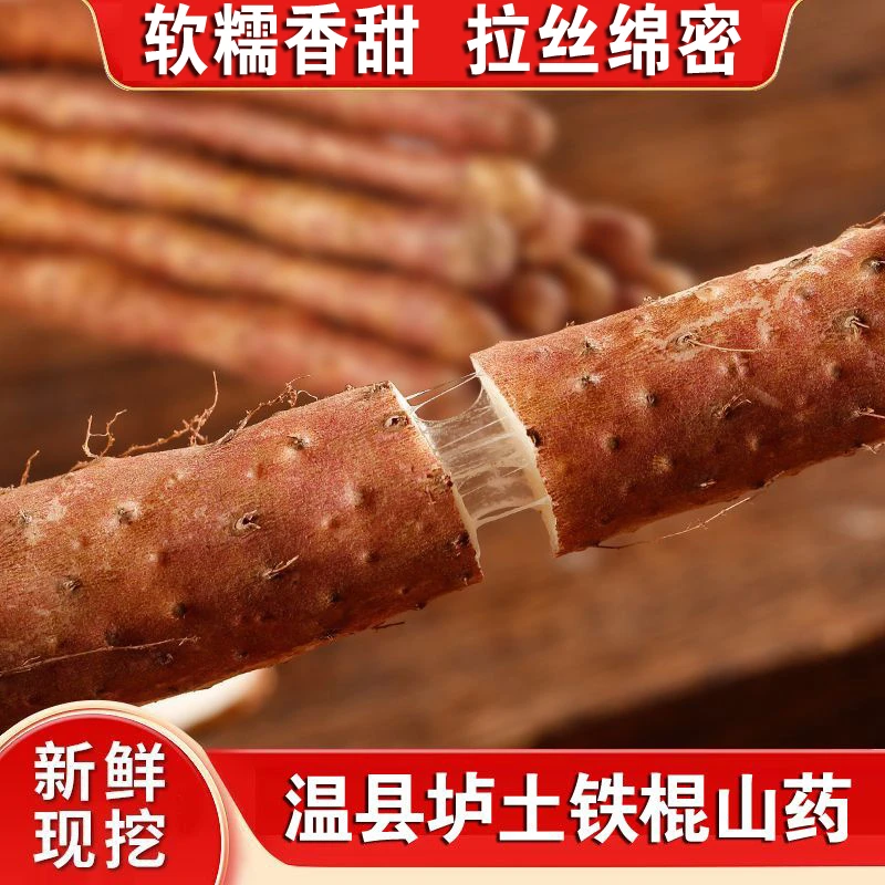 河南焦作温县垆土铁棍山药新鲜现挖香甜粉糯可煮粥
