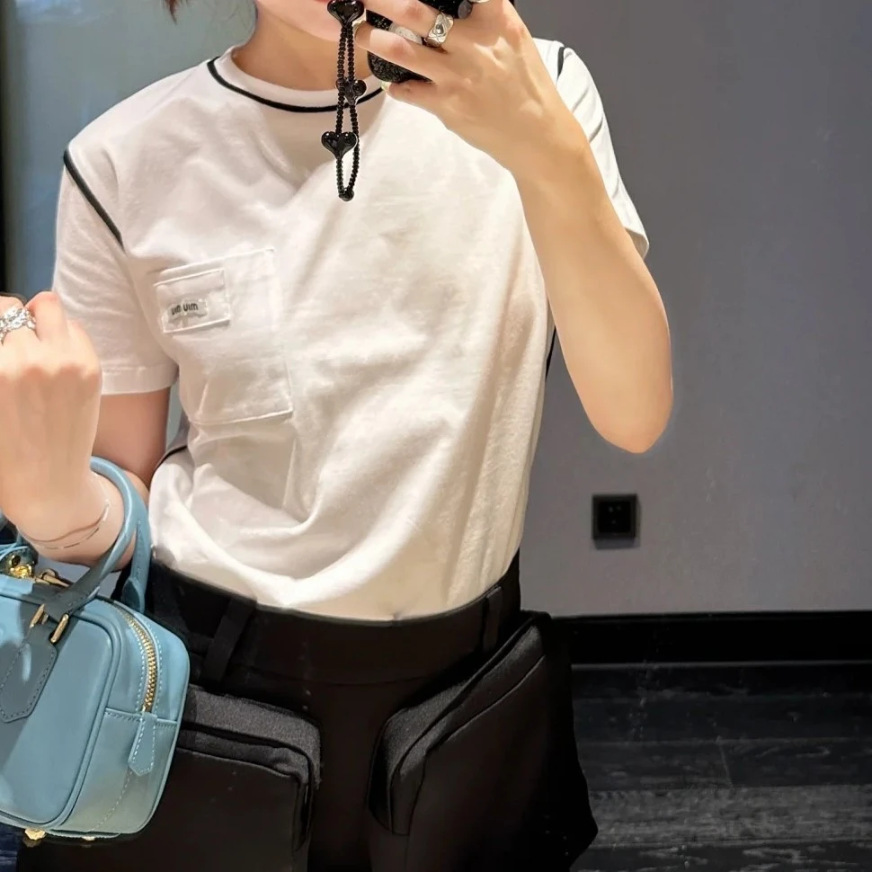 99新 MIU MIU/缪缪 A1255/99新/谬谬/棉/T恤/XS码