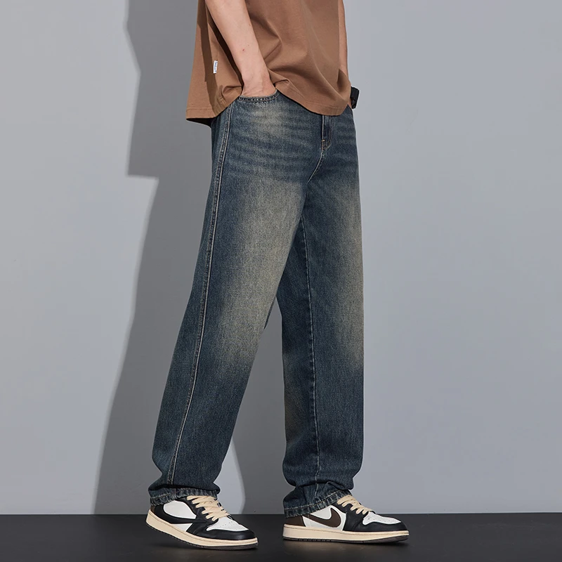 CONDI 牛仔裤男士直筒宽松裤子潮牌春秋季新款复古美式休闲T069
