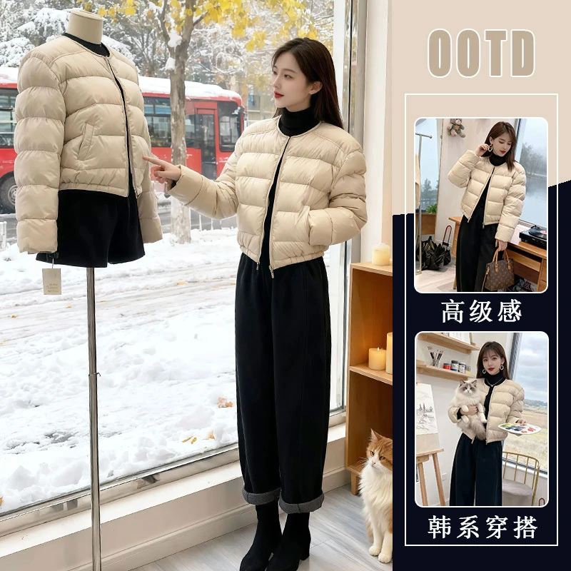 2025冬季新款加厚保暖宽松面包服外套女高级感短款棉服休闲裤套装