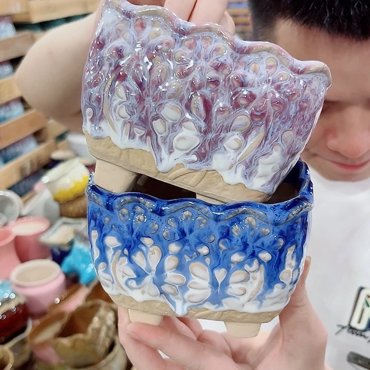 有孔.凑单10元陶瓷花盆发货！