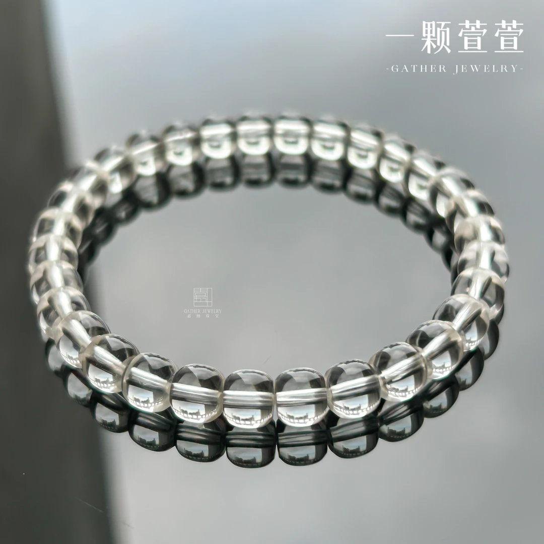 【静谧泉心】一颗萱萱 白水晶直切手串930040百搭简约