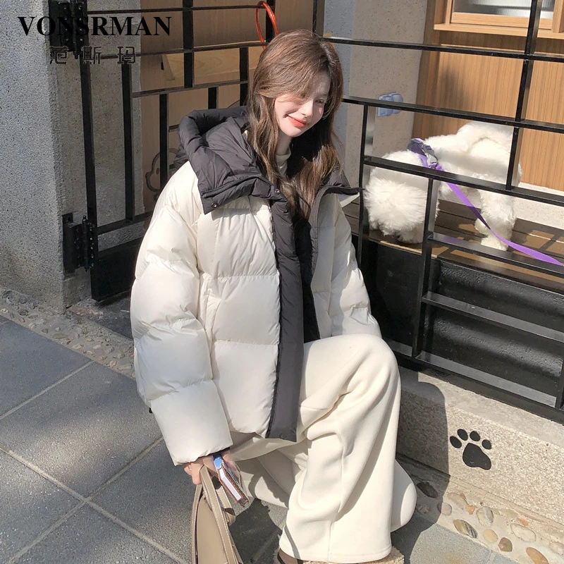 白色羽绒服短外套女2025冬新款设计感好看白鸭绒小个子加厚面包服