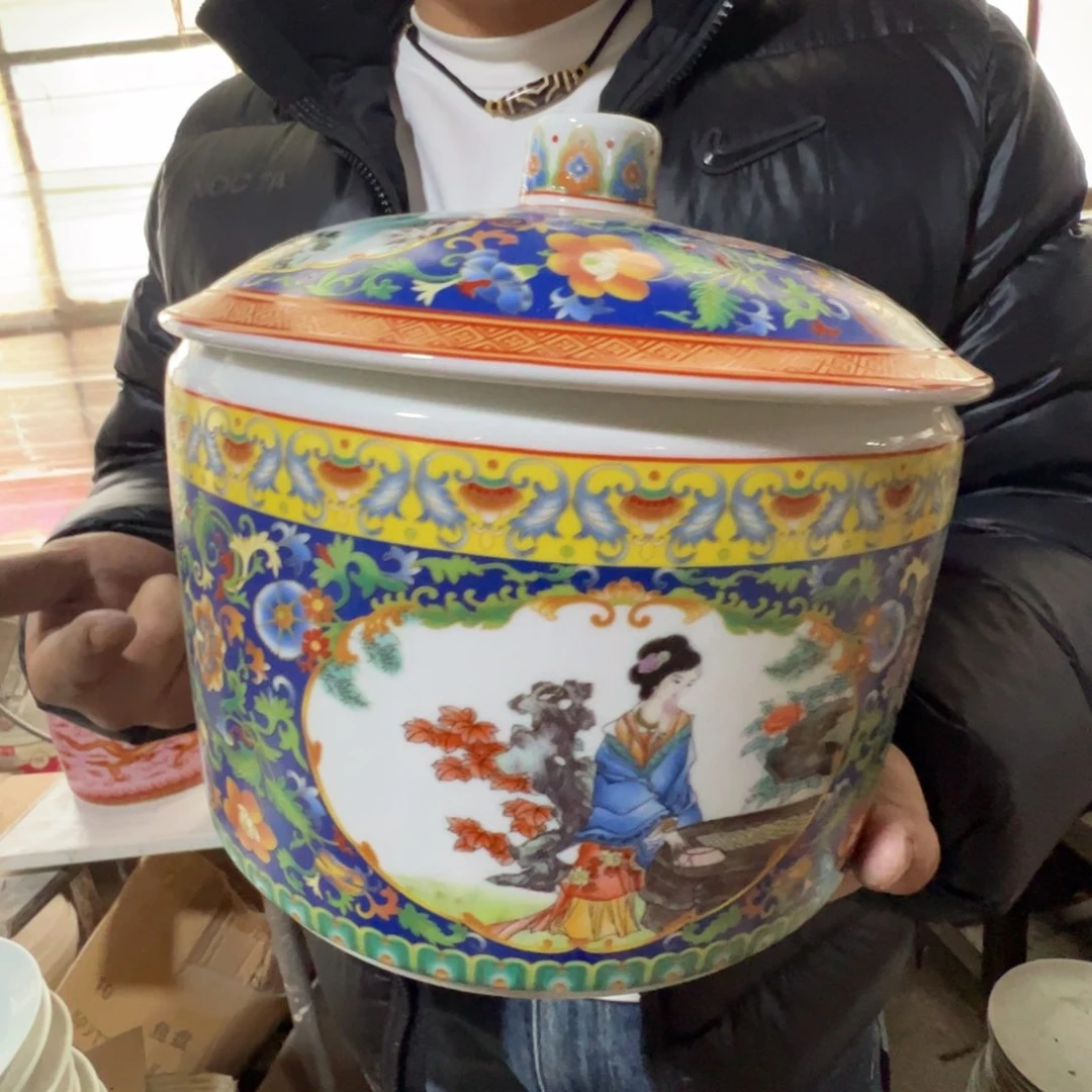 瓷景德镇高温陶瓷珐琅彩大罐