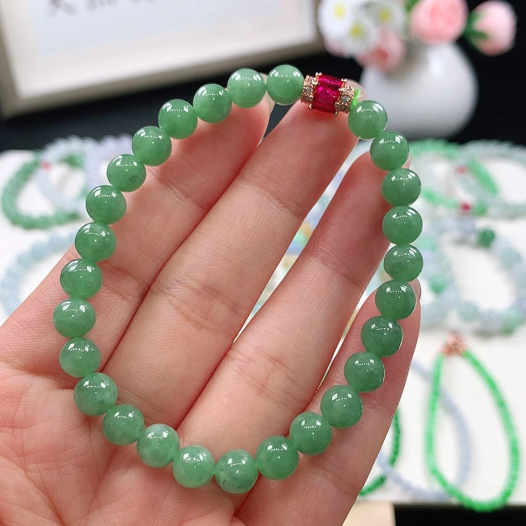 翡翠未镶嵌手链6.6mm