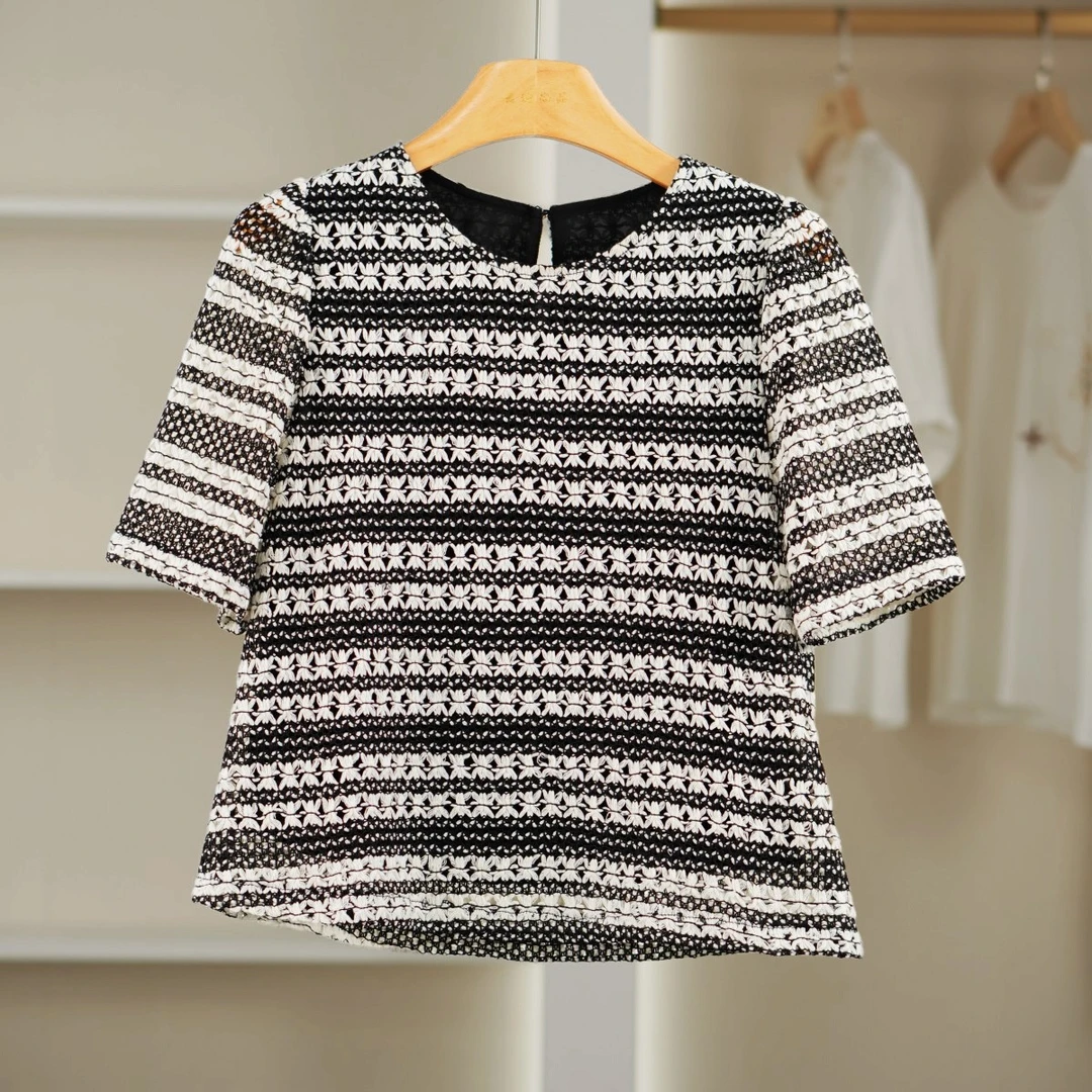 麦迪尚品【DS】5060227 夏季小香风钩花设计小衫品牌撤柜女装