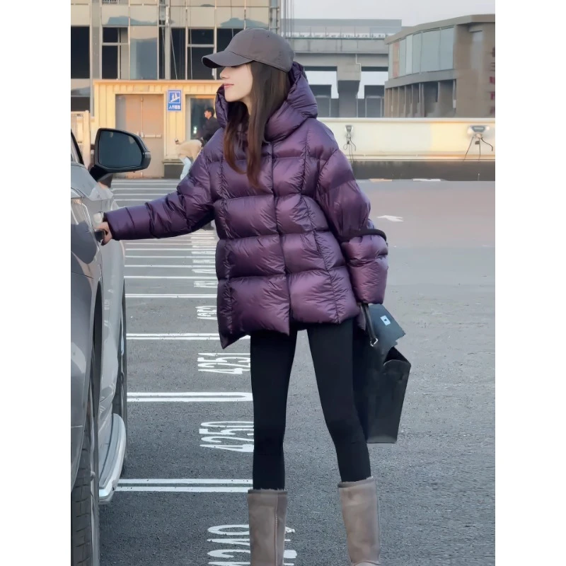 韩版云朵泡芙棉服女冬季2025新款小个子中长款加厚保暖宽松外套女