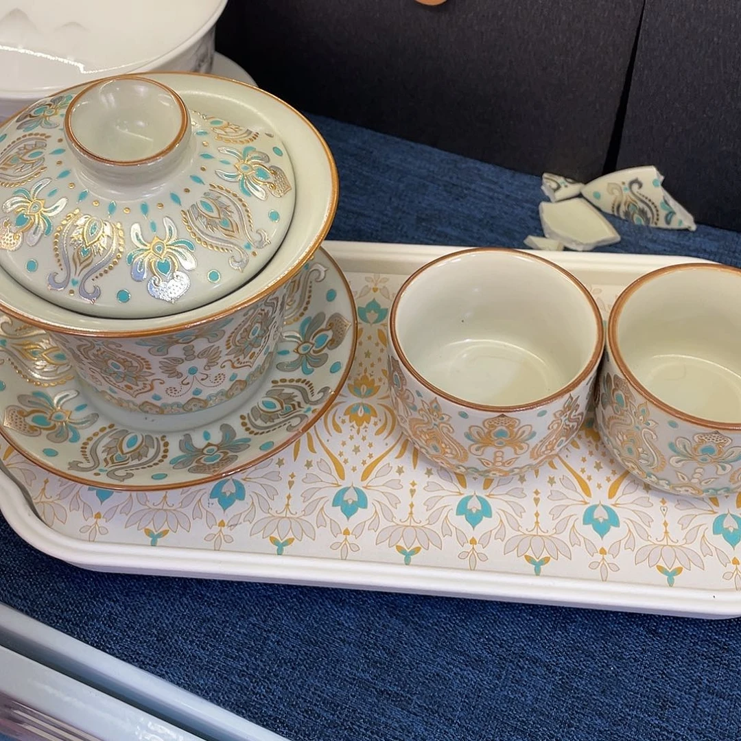 陶景德陶瓷盖碗茶具